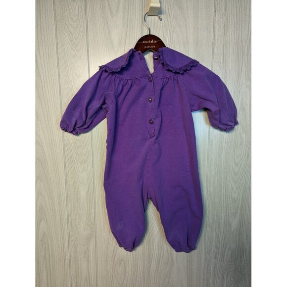 Vintage Kids cotton Purple Smocked Bubble Romper one piece Girls 24 Months - Picture 2 of 11